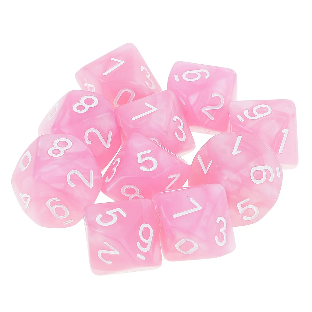 10pcs 10 Sided Dice D10 D8 Polyhedral Dice for  Games 16mm  RPG  Dice Family   Dice