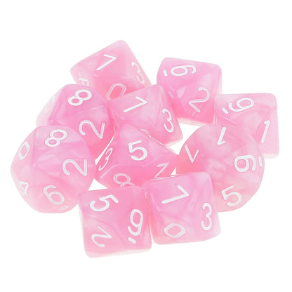 10 dados poliédricos de 10 caras D10 D8 para juegos de rol de 16 mm, dados familiares