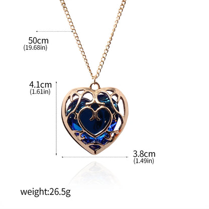 Zeldas Link Skyward Sword Red Heart Necklace Heart Containers Crystal Hearts Stones Pendant Necklace for Women Men Jewelry