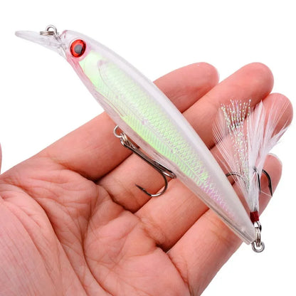 1PCS Laser Minnow Fishing Lure 11CM 13G pesca hooks fish wobbler tackle crankbait artificial japan hard bait swimbait