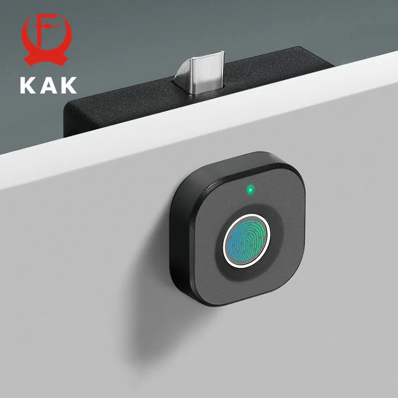 KAK Biometric Fingerprint Lock Black Keyless Cabinet Lock Smart Drawer Locks Anti-theft Door Lock Long Standby Time Door Hardwar