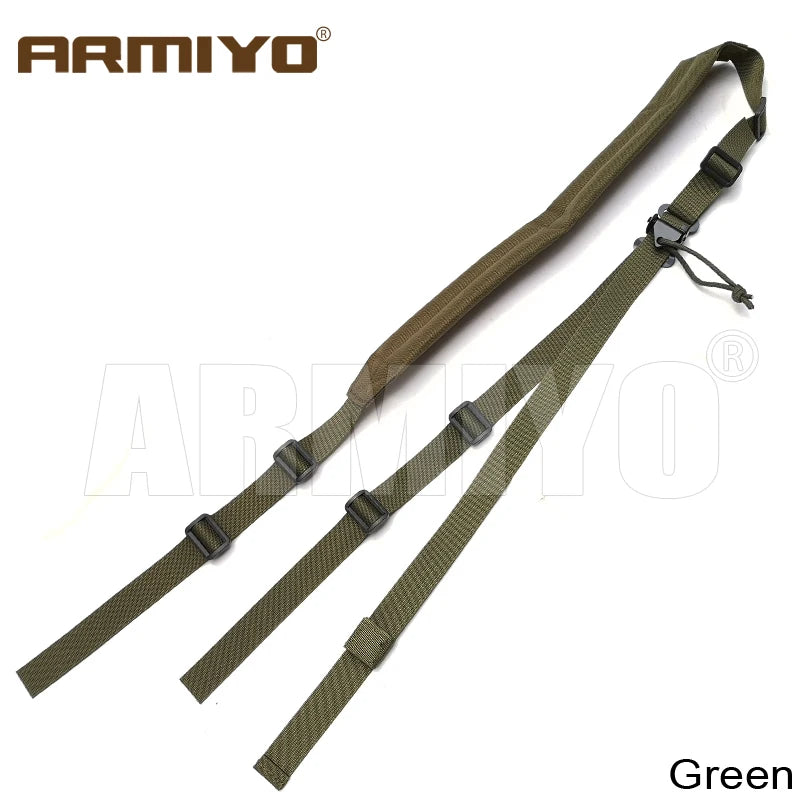 Armiyo Tactical Mission S3 2 Point Adjustable Shoulder Strap Gun Sling Nylon Belt Plastic Clip Mount Airsoft Hunting Accessories