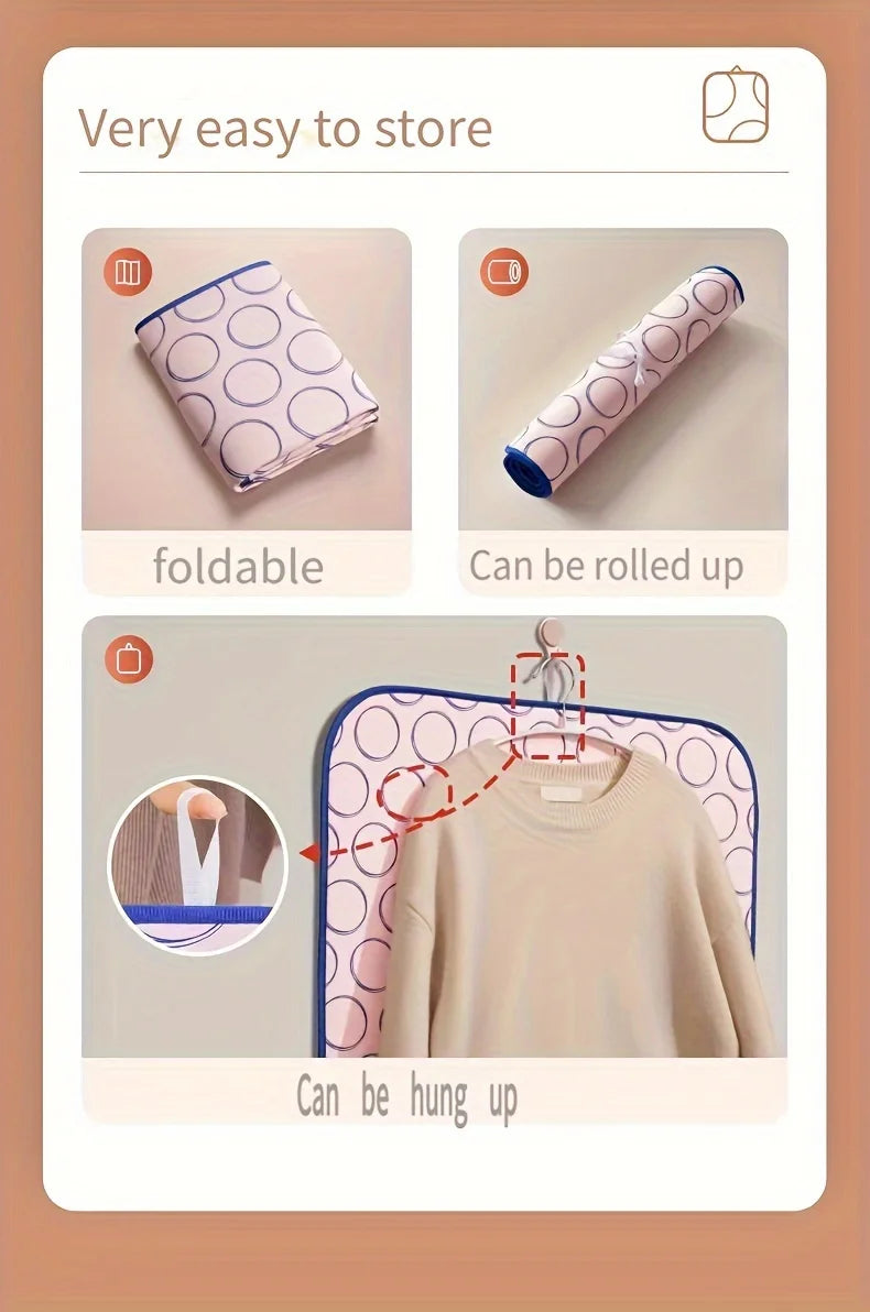 Portable High Temperature Ironing Mat - Foldable, Waterproof, and Insulated, Suitable for Travel/Home Use