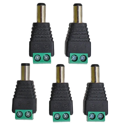 5pairs DC 12V Male Female Connectors 2.1*5.5mm Power Plug Adapter Jacks Sockets Connector For Signal Color LED Strip CCTV Camera