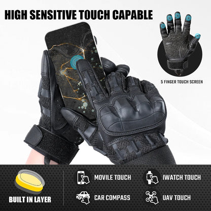 Guantes tácticos con pantalla táctil y carcasa rígida para caza al aire libre, airsoft, combate, tiro, senderismo, ciclismo, deportes, cuero sintético, equipo antideslizante