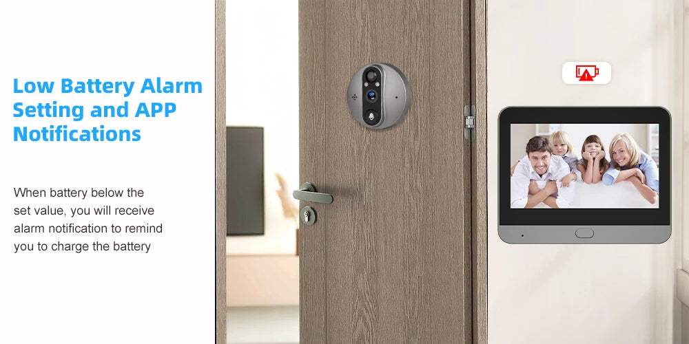 Mirilla digital para puerta con vídeo, WiFi, PIR, IR, timbre, cámara Magic Eye FHD, Alexa y Google, con aplicación Tuya Smart Life de 3 MP