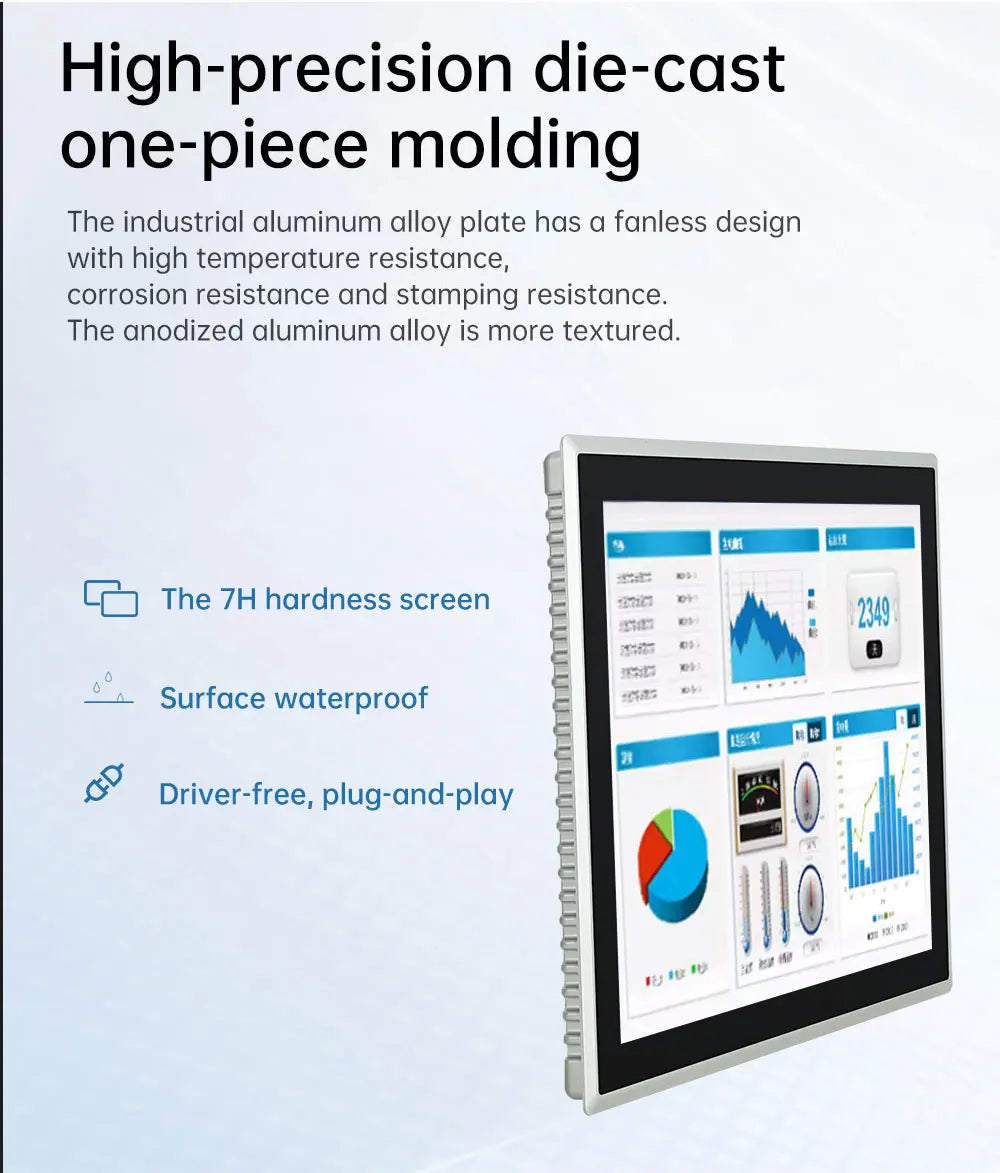 8~21.5 inch Touch Screen IP65 Front Waterproof, All in One Industrial Embedded Panel PC with 10 Point PCAP TouchScreen Monitor