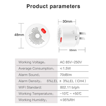 AC110-230V Tuya Wifi Natural Gas Sensor Combustible Household Smart Gas Alarm Detector Leakage Sensor Fire Safety Smart Home