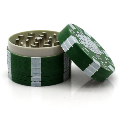 Herb Cutter Grinder Metal Plastic Cigarette Accessories Gadget Smoke Pipe Accessories Poker Chip Style 3-layer Spice Cutter Tool