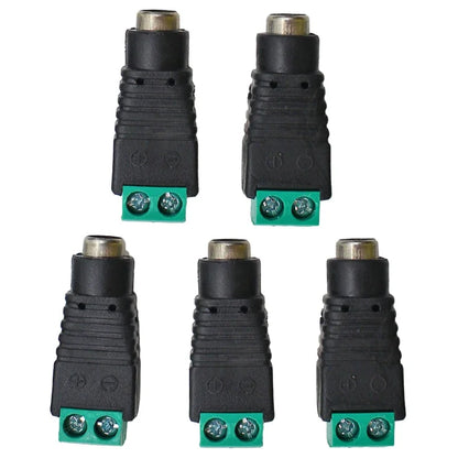 5pairs DC 12V Male Female Connectors 2.1*5.5mm Power Plug Adapter Jacks Sockets Connector For Signal Color LED Strip CCTV Camera