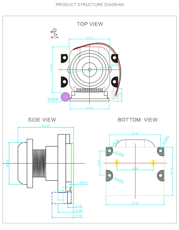 Raspberry Pi 4 Camera 5MP Night Vision 1080P Optional Wide Angle Fisheye IR-CUT Camera FF AF for Raspberry Pi 4B 3B+ 3B Zero