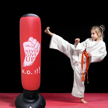 Saco de boxeo inflable para entrenamiento físico, columna de lucha deportiva de PVC, juguete para niños, saco de arena a presión para lucha de boxeo