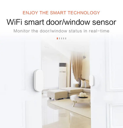 Tuya Smart WiFi Door Sensor Smart Home Open Close Detector Smartlife App Control Notification Compatible with Alexa Google Home