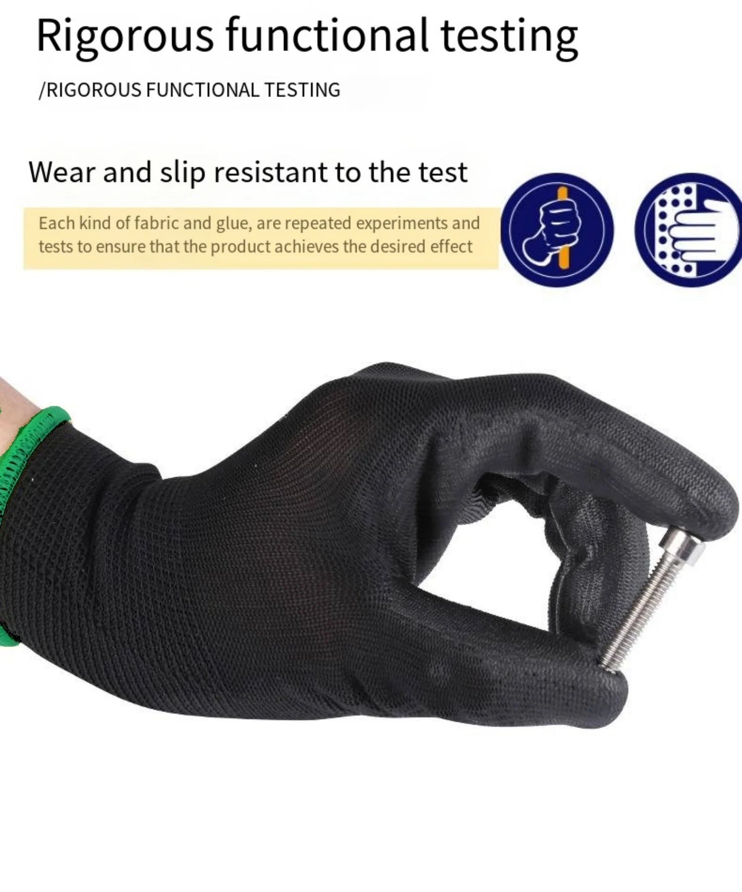 10 Pairs Durable Safety Gloves - Anti-Slip, Wear-Resistant, ESD Protection for Gardening & Woodworking