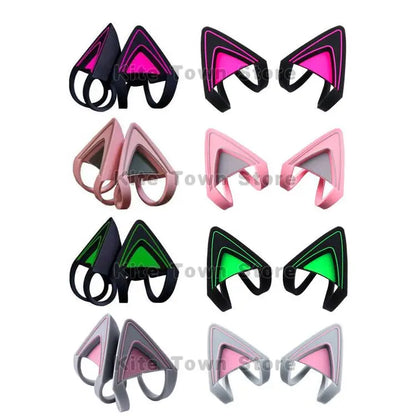 1 Pair Kitty Cat Ears 3 Colors for RAZER Kraken V2 special / Kraken 2019 / Kraken TE / 7.1 V2 Headphone Headset Customer DIY