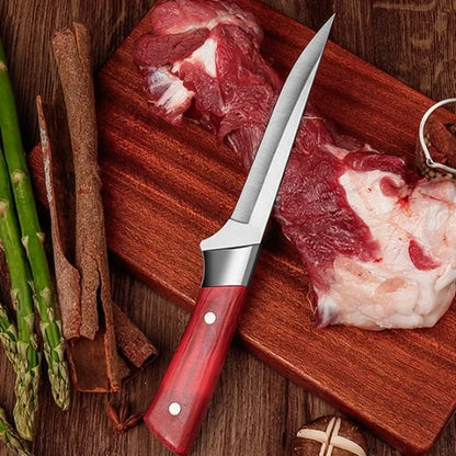 Cuchillo deshuesador de cocina de 6 pulgadas para cortar carne Cuchillo para pelar frutas de acero inoxidable Cuchillo para cortar carne de cerdo, ternera y oveja Suministros de cocina