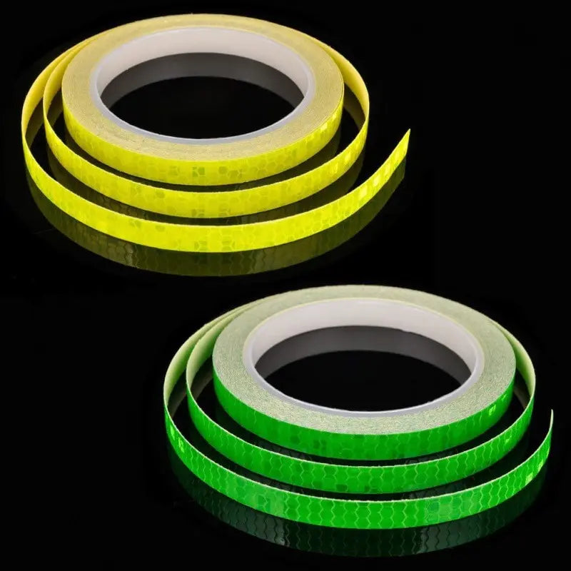 Cinta reflectante fluorescente para bicicleta de montaña, 1 cm x 8 m, para casco de bicicleta, motocicleta y scooter