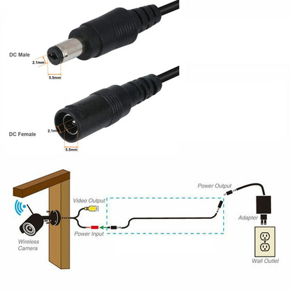 DC Extension Cable 5.5x2.1mm Connector Power Cord Cable Extender For CCTV Security Camera 12 Volt Extension Cord