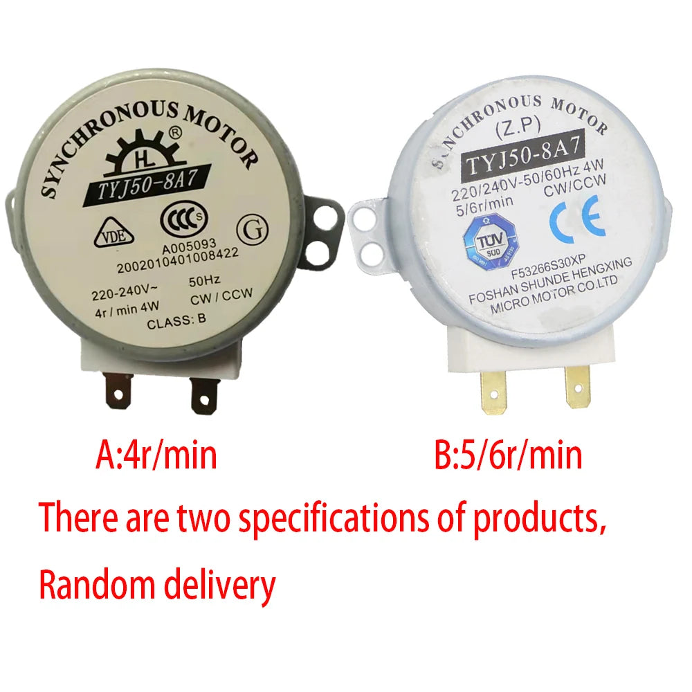 Motor microsincrónico de 48 mm de diámetro, 4 W, 6 RPM, CA 220-240 V, para soplador de aire caliente, 50/60 Hz, CW/CCW, TYJ50-8A7, motor para bandeja de horno microondas