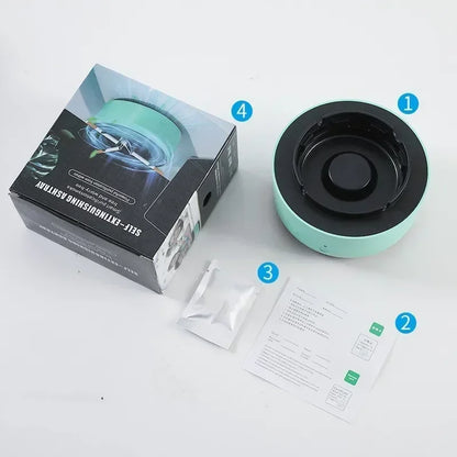 Cenicero purificador de aire para eliminación de humo, purificador de aniones, práctico y automático, dispositivo portátil para cenicero de coche