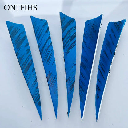 25 Pcs 4 Inch Hunting Arrow Feather Shield Cut Archery Real Turkey Cut Fetches Feathers for Arrows DIY