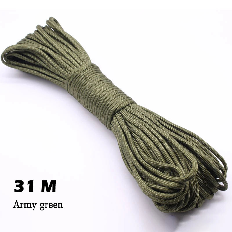 31M Paracord Cord 7 Cores 550 Tactical Rope Dia 4mm for Outdoor Camping Survival Lanyard Parachute Rope Hiking Tent Accessories