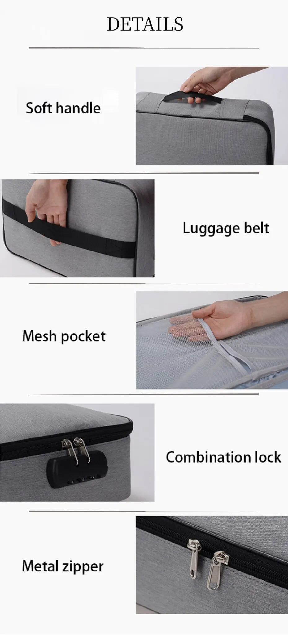 2 Layers Document Storage Bag Multifunctional Waterproof File Organizer Large Capacity Storage Bag With Password Lock