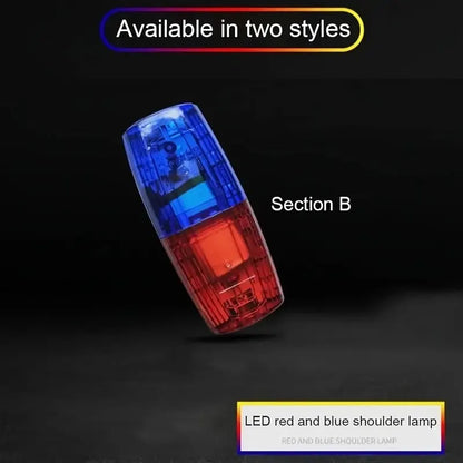 Red Blue LED Shoulder Warning Light Police Shoulder Clip Light Sanitation Worker Safety Patrol Alarm Flash Signal Strobe Lamp