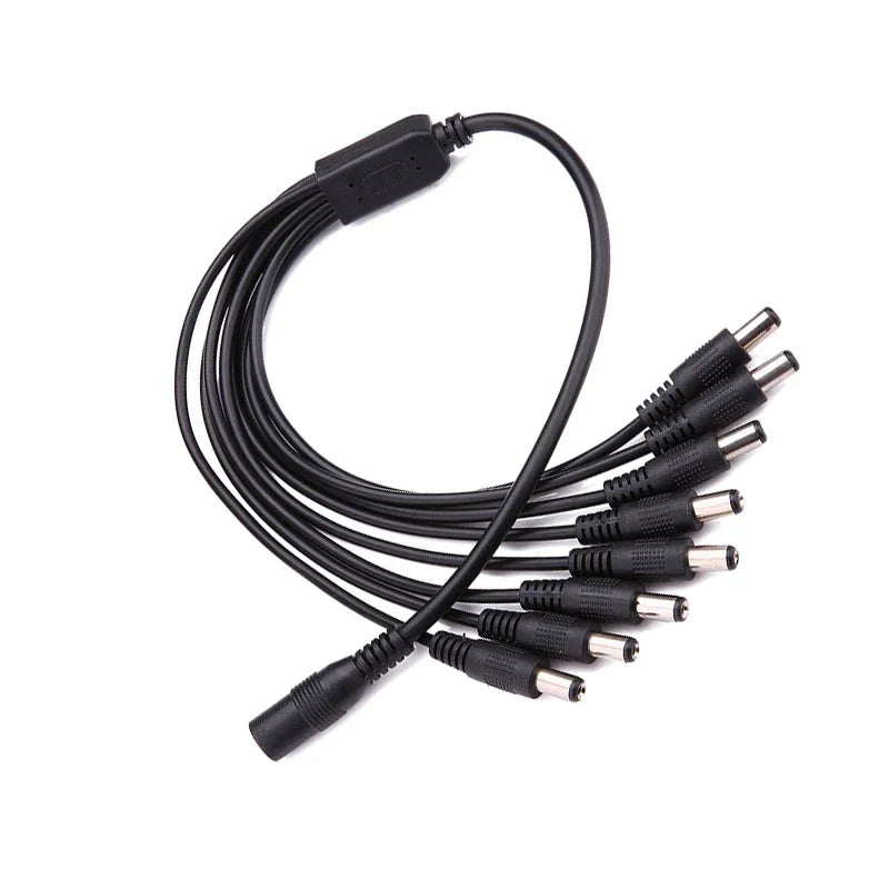 Free shipping 5.5 x 2.1mm 1 Female to 4 8 Male DC Power Splitter Plug Cable Adapter 12V For CCTV security Camera Accessories