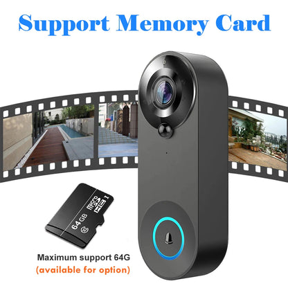 1080P Wireless Video Doorbell Camera WiFi Smart Door Bell Tuya Smart Home Security Motion Detect Night Vision Intercom Doorbell