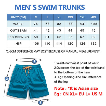 DATIFER Men's Beach Short Surfing Maillot De Bain Sport Man Board Shorts Bermuda Swimwear