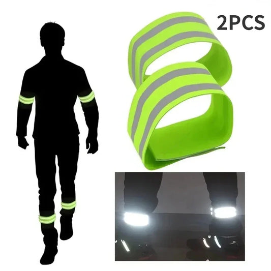 Correas reflectantes para caminar de noche, andar en bicicleta, correr, cinta reflectante de seguridad, bandas reflectantes para muñecas, brazos, tobillos y piernas, alta visibilidad