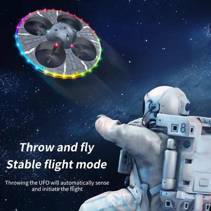 For Xiaomi Obstacle Avoidance Remote Control Dazzling Alien UFO Lighting Controllable HD Camera Toy Aircraft