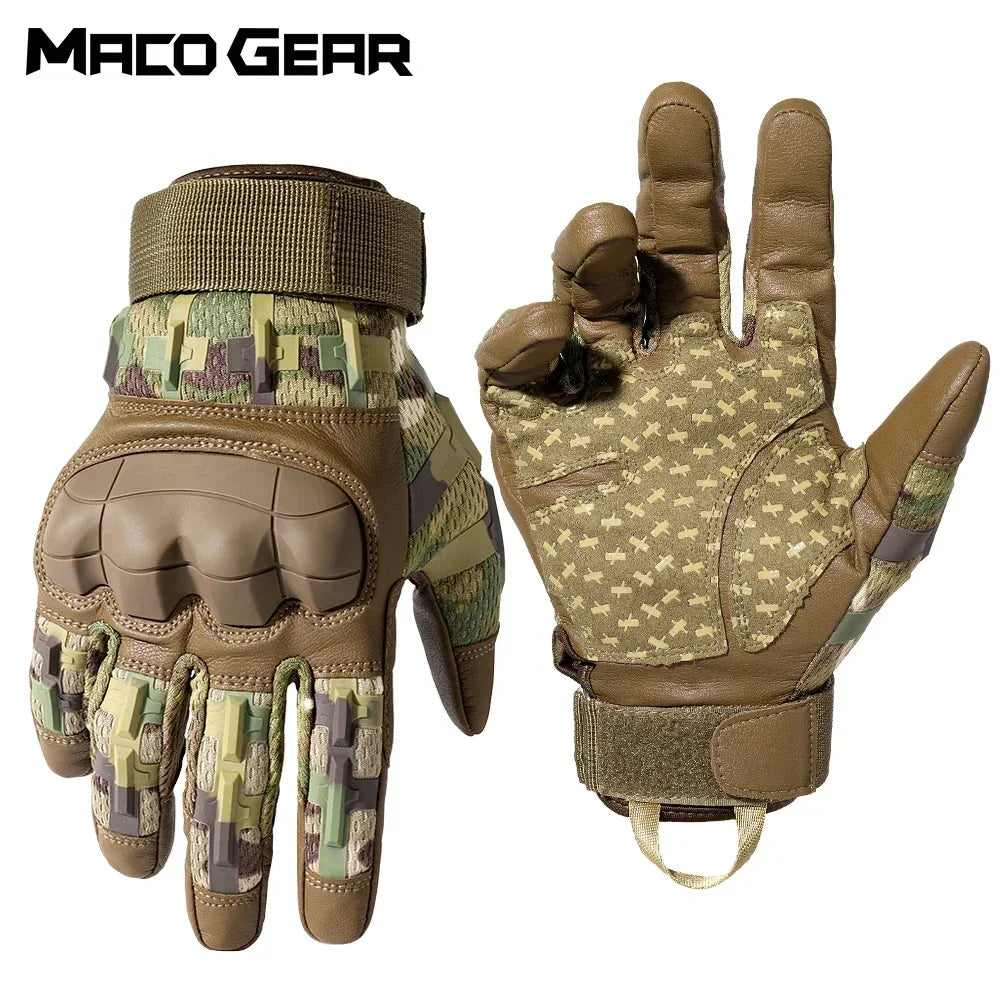 Guantes tácticos con pantalla táctil y carcasa rígida para caza al aire libre, airsoft, combate, tiro, senderismo, ciclismo, deportes, cuero sintético, equipo antideslizante