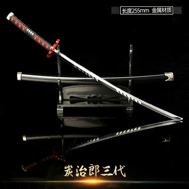 Demon Slayer Sword Real Katana Swords Demon Slayer Cosplay Metal Props Weapon Anime Battle Ready No Cutting Edge Bedroom Decor