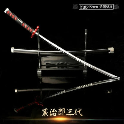 Espada Demon Slayer Espadas Katana Reales Espadas Demon Slayer Cosplay Accesorios de Metal Arma Anime Batalla Lista Sin Vanguardia Decoración de Dormitorio