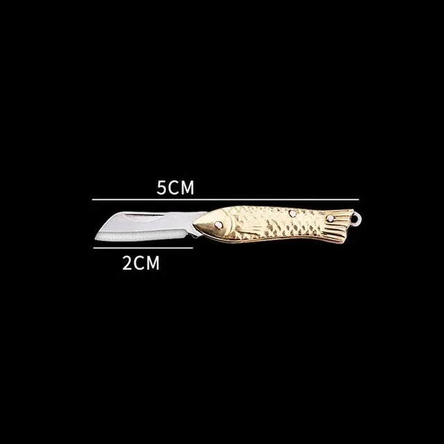 Mini Brass Folding Knife Sharp Delicate Knife Gift Outdoor Carry Key Chain Pendant Pocket Knife Self-defence Delivery Tools