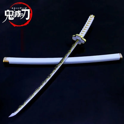 Demon Slayer Sword Real Katana Swords Demon Slayer Cosplay Metal Props Weapon Anime Battle Ready No Cutting Edge Bedroom Decor