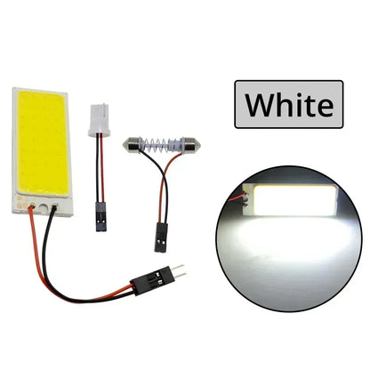 Bombillas LED blancas y rojas T10 W5w Cob 24SMD 36SMD 48SMD para panel de matrícula de coche, luces de lectura para interior de coche, luz de festón para maletero