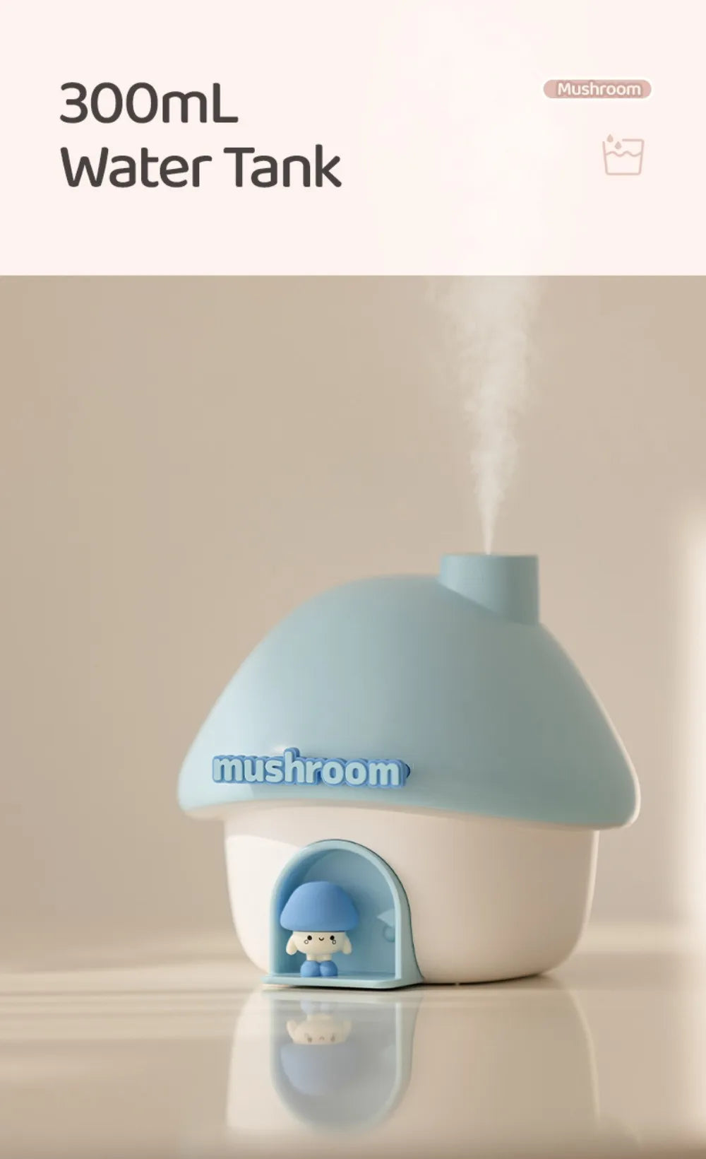 Mushroom House Humidifiers Home Mini Essential Oils Aromatherapy Diffuser Cute Mushroom Doll with Clourful Ambient Night Lights