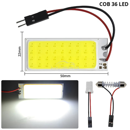 Bombillas LED blancas y rojas T10 W5w Cob 24SMD 36SMD 48SMD para panel de matrícula de coche, luces de lectura para interior de coche, luz de festón para maletero