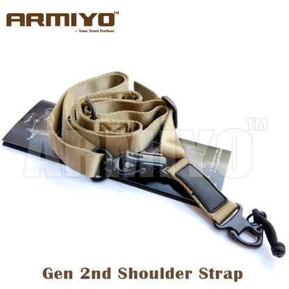 Armiyo Tactical Mission S3 2 Point Adjustable Shoulder Strap Gun Sling Nylon Belt Plastic Clip Mount Airsoft Hunting Accessories