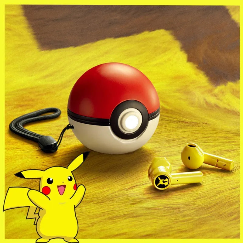 Pokemon Pikachu Earphones Wireless Bluetooth 5.0 Razer Sport Noise Reduction Headphones Touch Control Microphone Universal Gifts