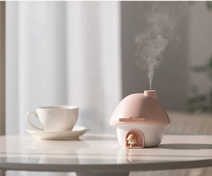 Mushroom House Humidifiers Home Mini Essential Oils Aromatherapy Diffuser Cute Mushroom Doll with Clourful Ambient Night Lights