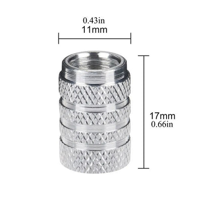 DSYCAR 4Pcs Silver Car Tire Valve Stems Cap Knurling Style Tire Valve Cap Aluminum Tire Wheel Stem Air Valve Cap for US Schrader